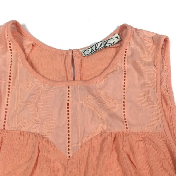 WS185 Chloe K Boho Trendy Sleeveless Blouse Top M - Picture 3 of 5